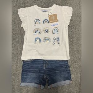 NWT.Girls 2piece outfit. SIZE:3t   BRAND: top-mayoral / bottom-Cat & Jack